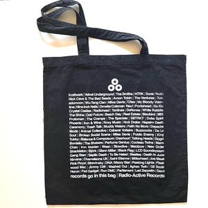 Black Record Tote w/ Band Names